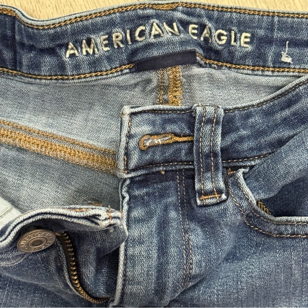 American Eagle Outfitters Super Hi-Rise Jegging Crop Blue Jeans - Picture 5 of 11